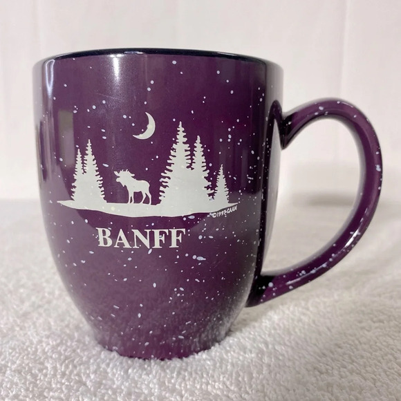 Purple Ceramic Banff Forest Moose Souvenir Mug - Picture 5 of 13